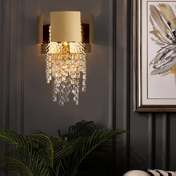 Moderne de cristal lampă de perete pentru dormitor, noptiera aur CONDUS de candelabre, corpuri de iluminat living decorul camerei TV de perete de iluminat
