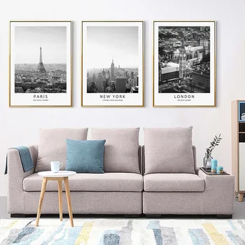 Paris Turnul Londrei, Big Ben Roma Colosseum New York Postere Si Printuri Nordic Panza Pictura pe Perete Imagini pentru Living Decorul Camerei