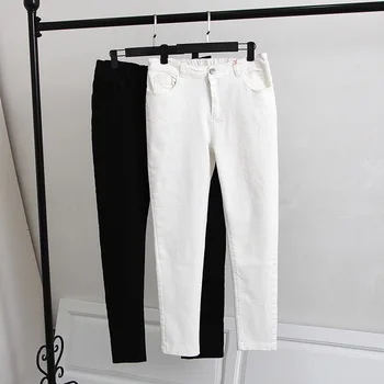 T4 Primăvară Blugi Casual 5XL Supradimensionate pentru Femei Îmbrăcăminte de Modă Vrac Simplă Spălare Denim Stretch Pantaloni de Creion 6866