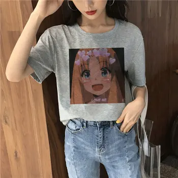 Kpop Kawaii Vara Femei Topuri Chic Japonez Drăguț desen Animat de Imprimare Pierde T-shirt Ins Harajuku Epocă O-gât Moda Ulzzang T-shirt