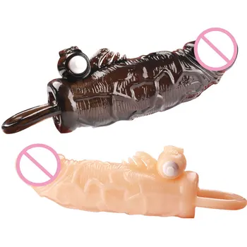 14.8 cm Mări Reutilizabile Prezervativ Stimulator Clitoris Penis Inel pentru Penis Vibrator Penis Sleeve Extender Intarziere Ejaculare Solid Glandul