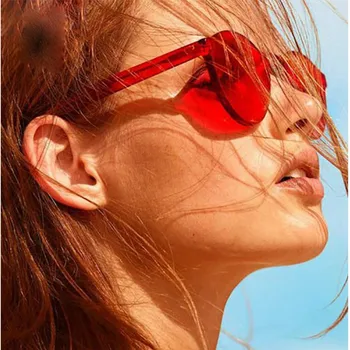 Roșu Rotund Ochelari De Soare Pentru Femei Brand Design Original Candy Culoare Lentile De Epocă Ocean De Vară Elegant Roz Fără Rame, Ochelari De Soare Femei