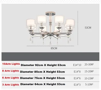 LED Candelabru Modern Lumini de Cristal Chrome de Lux pentru Living, dormitor Condus Candelabre de Iluminat cu Led-uri Lumini Agățat