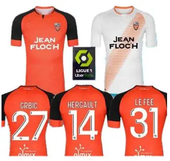 Top 20 21 Maillots Lorient MAILLOT DE JOS acasă de departe 2020 Lorient HERGAULT Umut Bozok LE TAXA GRBIC Camiset Casual T-Shirt Futbol
