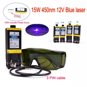 Capul Laser 500mw2.5w3.5w/5.5 w/7w 405nm 12V Albastru cu Laser modulul Modulare Pentru DIY CNC gravare Laser Reglabil Focus cu laser cutter