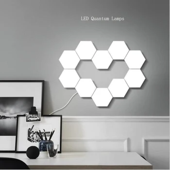 NOI 10buc Cuantice lampă cu led-uri modulare senzor tactil sensibil iluminat lampă magnetică creative de decorare perete lampara LED noapte lumină