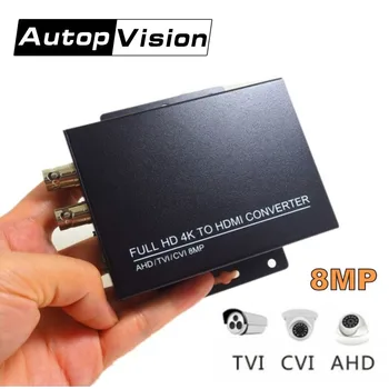 Auto Recunoaștere HDC ADH FULL HD 4K 8MP CVI/TVI/AHD+CVBS la HDMI Convertor Conecta Monitor HD HD coaxial de ieșire și Intrare HDMI
