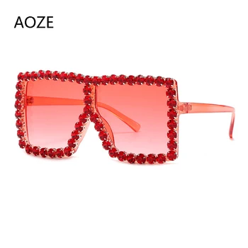 2020 Cristal Supradimensionat ochelari de Soare pentru Femei ochelari de soare Patrati Bling Stras ochelari de Soare pentru Femei de Moda de Lux Umbra UV400