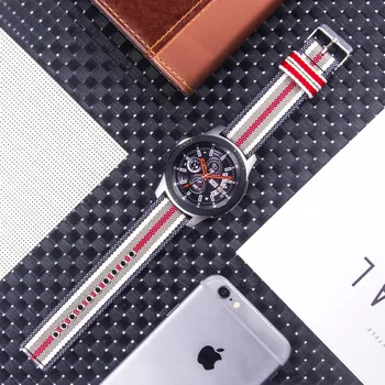 Nailon Trupa pentru Samsung Gear Sport S2, S3 Galaxy Watch Activ 42/46mm 20/22mm Curea din Piele pentru Huami Amazfit Bip Huawei Watch2 gt