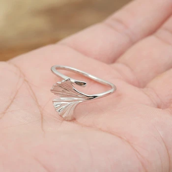 S925 argint inel handmade personalitate stil retro clasic Ginkgo biloba frunze trimite love bijuterii cadou 2020 nou