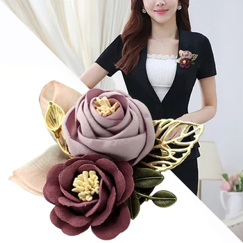 I-Remiel coreean Arta Pânză Tesatura Brosa Floare Guler de Camasa Vintage Ace și Broșe pentru Femei Rochie-Camasa-Guler Accesorii