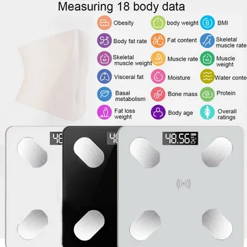 Noul Body Fat Scale Podea Științifice Electronice Smart LED Digital Greutate Baie Echilibru Bluetooth APP Android sau IOS Bluetooth1