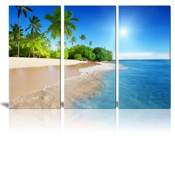3 Panoul de Plajă Tropicală Valuri de Artă Poster de Imprimare de Perete Peisaj Imagine Home Decor Sala pictura