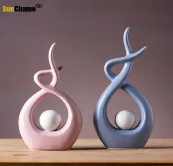 Camera de zi Acasă Mobilier Simplu și Modern, Moale Decor Ceramica Vaza de Flori Meserii Două Seturi de Oferta Speciala