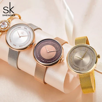 Noi SHENGKE Femei Brand de Lux Ceas Simplu Quartz Lady Impermeabil Ceas de mână de Moda de sex Feminin Casual, Ceasuri Ceas reloj mujer