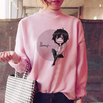 Jeff criminalul hoodies femei de sex feminin de moda harajuku iarna supradimensionat tricou roz tricou feminin supradimensionat