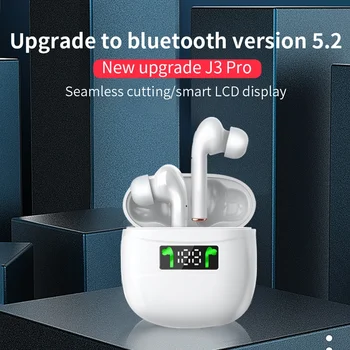 J3 PRO Căști TWS Bluetooth 5.2 Căști fără Fir, Căști Bass Stereo Display LED Reîncărcabilă, fără Fir, Căști