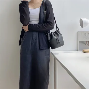 Casual Femei Geantă de mână de Înaltă Calitate din piele PU Trage găleată Geantă de Umăr mică Japonia Stil 2020 Doamnelor nou mesager Crossbody sac