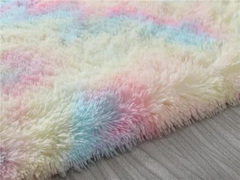 Noi Culorile Curcubeului Covor Lega de Vopsire Pluș Moale Covor Pentru Dormitor, Camera de zi Anti-alunecare Mat Etaj Camera Copii covor Covor alfombra