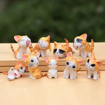 Kawaii 9pcs Chi Pisica Cifră Mică de 3 cm Micro Peisaj Mici Chis Sweet Kitten Emoticon Decor din PVC Jucarii Model Decor Acasă