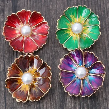 10buc/lot Ginger Snaps 4 Culori de Flori 18mm Metal Snap Butonul Bijuterii Colorate Pentru DIY Brățară Femeie VN-2049*10