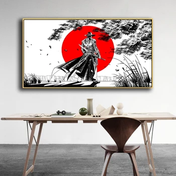 Acasa Arta de Perete Decor Panza Pictura Roșii Japoneze Samurai Portret Figura Postere Pentru Camera de zi Dormitor DECOR