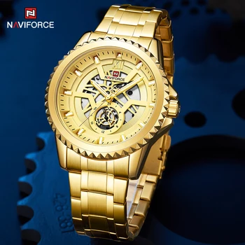 Brand de lux NAVIFORCE Bărbați Ceasuri de Aur de Moda de Afaceri Waterpraoof Cuarț Ceas de mână Creative Cadran Ceas Relogios Masculino