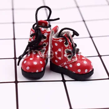 1 Pereche de Mini Drăguț Polka Dot Papusa de Boot pentru Blyth, Pullip, Barbie 1/6 Pantofi Papusa Accesorii