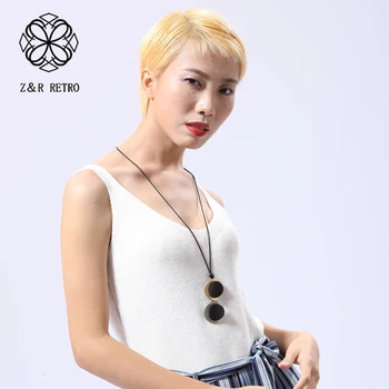 Z&R RETRO Geometrică Colier Vintage din Metal Elegant de Bijuterii Pentru Femei Lanț de Frânghie Zinc din Aliaj Colier Pandantiv Decorare Gât 2021