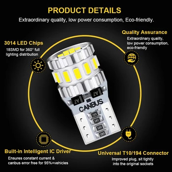 T10 W5W 3014smd LED-ul creatininei Lumina cu Proiector Lentilă Pentru Hyundai solaris accent, i30 ix35 i20 elantra, santa fe, tucson getz