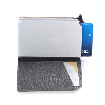Bycobecy Moda RFID Portofel Subțire Automată Pop-up din Aluminiu Card de Credit Caz Solid Anti Rfid Protecția Card Bancar Titularul Pungă