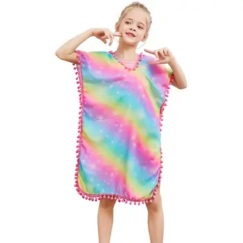 Noi Beachwear Rochie Împachetări pentru Fata de Vara Plaja de Acoperire-up-uri de costume de Baie pentru Fete Respirabil Drăguț Copil de Moț Casual, Costume de baie