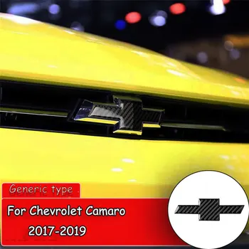 Styling auto din Fibra de Carbon Autocolant pentru Chevrolet Camaro 2017-2019 Masina Grila Fata logo eticheta Cadru de Acoperire Autocolant