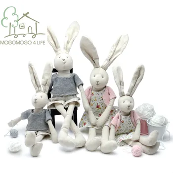 De lux din Bumbac Iepure Umplute Tesatura Papusa Cu Haine Premium de anul Nou Cadou Drăguț Urechi Lungi Bunny Jucării de Pluș