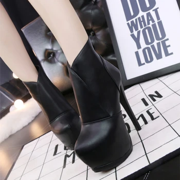Steaua Brand Femei Cizme Tocuri Inalte Pantofi De Moda Femeie Platforma Din Piele Cu Fermoar Cizme De Iarna Pentru Femei Pantofi Pentru Femeie Botas Femininas 8