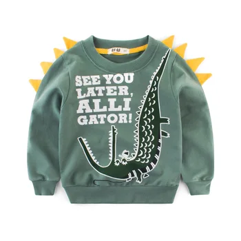 Tricou Hanorace Baieti Copii Toddler Girls Copii Bumbac Dinozaur Crocodil De Desene Animate Pentru Copii Topuri Bluze Haine De Iarnă Plin