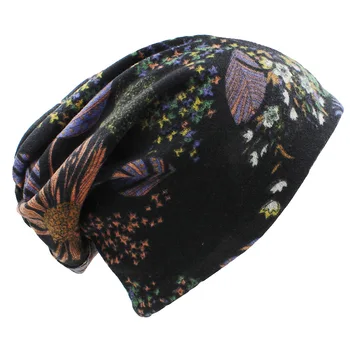 LOVINGSHA Toamna Iarna Design Floral cu Dublă utilizare Femei Pălării Feminino Chelioși Căciuli Pentru Femei Subțire Fată de Moda Eșarfă HT063