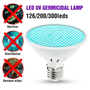 E27 LED UV Sterlizer 220V Lampă Ultraviolete Bactericide Bec de 50W 35W LED 25W Bactericid / sterilizator UVC-Lampa LED 2835 Ozon Lumina Amuchina