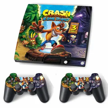 Crash Bandicoot N Sănătoasă Trilogia Piele Autocolant Decal pentru PS3 Slim PlayStation 3 Console si Controllere De PS3 Slim Piei