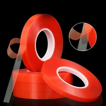 5mm 50M Puternic Adeziv Acrilic Rosu Film Clar Autocolant Dublă față-Verso Bandă pentru Telefon Mobil LCD Panou de Afișare Ecran de Reparare