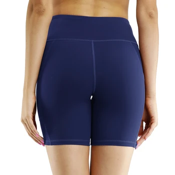 Femeile de 8 inch Inseam Talie Mare Yoga Funcționare Compresie pantaloni Scurți Cu Buzunare Laterale Spandex sală de Gimnastică Antrenament pantaloni Scurți de Sport Doamnelor