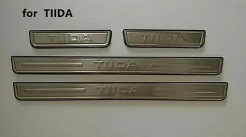 Din oțel inoxidabil, Placă de Uzură/Pragului de Ușă Door Sill pedala de bine Pentru Nissan TIIDA 2005 2006 2007 2008 2009 2010 Car styling