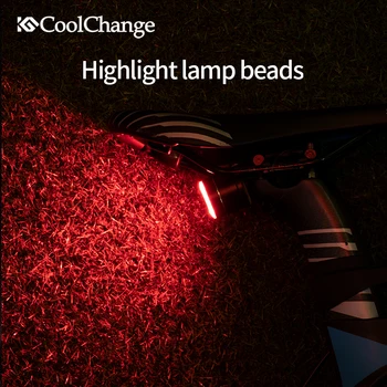 CoolChange Bicicleta Luminos Stop Ciclism USB Reîncărcabilă Coada de Lumină de Siguranță Noapte de Avertizare Biciclete Lampă Spate Lanterna Accesoriu