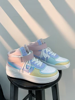 Plat Pantofi Platforma Plus Dimensiune 42 Pantofi de Skate Macarone Bomboane Femeie Ins de agrement Nouă Femei Chic Valul Low-Top Adidași Streetwear