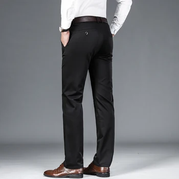 NIGRITY 2020 Toamna Brand Nou Mens Casual Pantaloni Stretch Tesatura Elastica Birou Clasic Pantaloni Pantaloni de Afaceri, Plus de Dimensiuni Mari 28-42