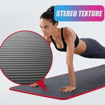 Mare Quality10mm foarte Groasă Non-alunecare NRB Yoga Mat 183cmX61cm Gimnastica Pilates Pentru Exercitii de Fitness de prost Gust Cu Bandaje