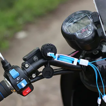 Noul 5-12V CONDUS Motocicleta de Telefon, Alimentare prin USB Port Priză de Priza Incarcator Auto cu Cablu