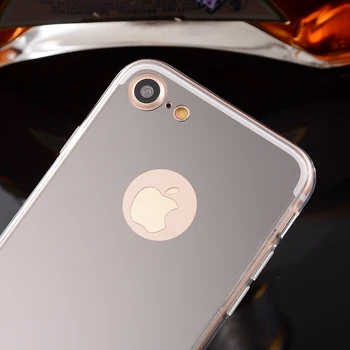 Fundas Pentru Apple iPhone 7 6 6S Plus Oglinda Caz TPU Moale Capacul din Spate Pentru iPhone 5 SE 5S Cazuri Coajă de Telefon Dotari Celular Etui