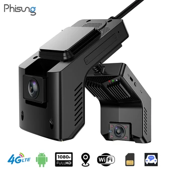 Phisung T2 4G Dash Cam w/ IR Viziune de Noapte în Interiorul Android WiFi GPS Tracking Auto DVR Dual Camera LiveView FHD 1080P Disk Recorder
