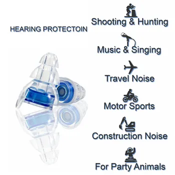 2 Pereche 20dB Anulare a Zgomotului Dopuri de urechi din Silicon Filtru Ureche Plug Muzician Audiere Reducere de Protecție Earbud pentru Somn Concert